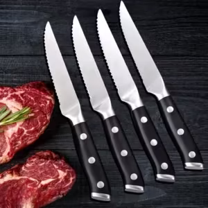 1/2/4/6 Pcs Stainless Steel Household Serrated Steak Knife For Dinner